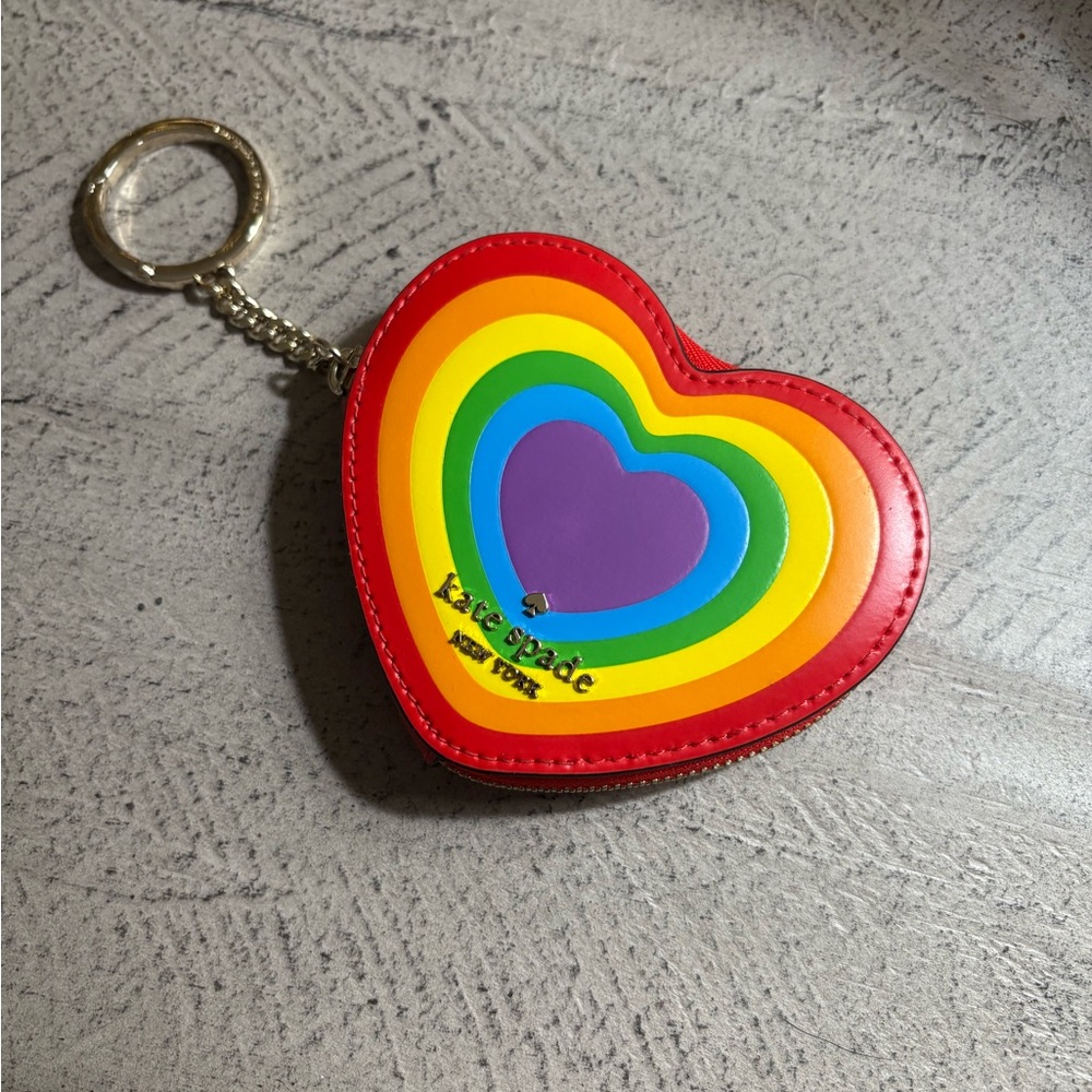 Kate Spade Rainbow Heart Keychain